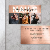 バラ金ゴールドフォトタイポグラフィネイルアーティスト 名刺