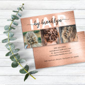 バラ金ゴールドフォトタイポグラフィ美容師 名刺