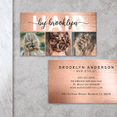 バラ金ゴールドフォトタイポグラフィ美容師 名刺