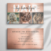 バラ金ゴールドフォトタイポグラフィ美容師 名刺