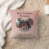 バラ金ゴールドフォトハート最高のフレンズ永遠 クッション (ブランケット)