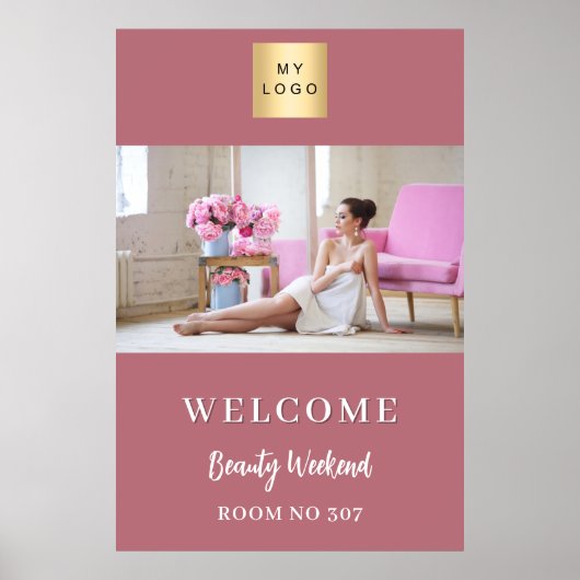 バラ金ゴールドフォトビジネスロゴセミナーへようこそ ポスター (正面)