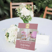 バラ金ゴールドフォトビジネスロゴセミナーへようこそ 台座サイン