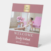 バラ金ゴールドフォトビジネスロゴセミナーへようこそ 台座サイン (正面)