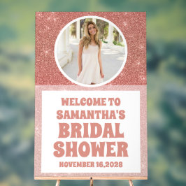 バラ金ゴールドフォトブライダルシャワーウェルカムフロステッド アクリルサイン