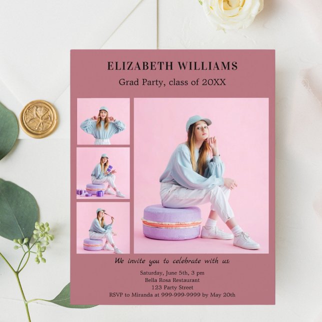 バラ金ゴールドフォト卒業パーティーへの招待 (クリエイターアップロード済み)