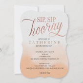 バラ金ゴールドフフェイクォイル， Sipホレイブライダルシャワー 招待状 (正面)