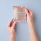 バラ金ゴールドフライヤー赤面グリッタードリップスカスタム-文字 チラシ (手)