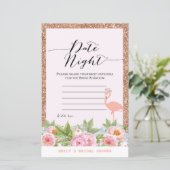 バラ金ゴールドフラミンゴブライダルシャワーゲームプリント (スタンド正面)