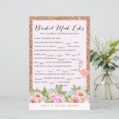 バラ金ゴールドフラミンゴブライダルシャワーゲームプリント (スタンド正面)