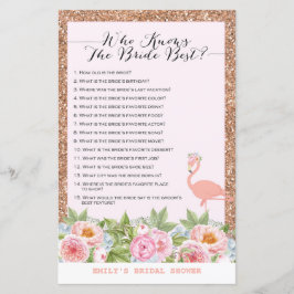 バラ金ゴールドフラミンゴブライダルシャワーゲームプリント