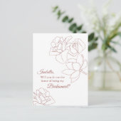 バラ金ゴールドフラワーエレガントシックBridesmaid提案 ポストカード (スタンド正面)