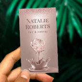 バラ金ゴールドフラワースプラッシュ美容師メイクアップアーティスト 名刺