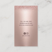 バラ金ゴールドフラワースプラッシュ美容師メイクアップアーティスト 名刺 (裏面)