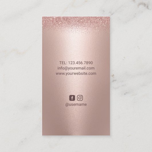 バラ金ゴールドフラワースプラッシュ美容師メイクアップアーティスト 名刺 (裏面)