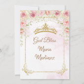 バラ金ゴールドフラワーズアンド金ゴールドグリッターキンセアニェラ  招待状 (裏面)