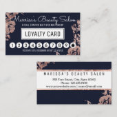 バラ金ゴールドフラワーズネービーブルーロイヤリティディスカウントパンチ ロイヤリティカード (正面/裏面)