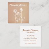 バラ金ゴールドフラワーズ簡単スケッチ スクエア名刺 (正面/裏面)