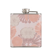 バラ金ゴールドフラワーパターン&モノグラム フラスク (裏面)