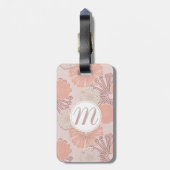 バラ金ゴールドフラワーパターン&モノグラム ラゲッジタグ (裏面縦)