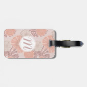 バラ金ゴールドフラワーパターン&モノグラム ラゲッジタグ (裏面横)