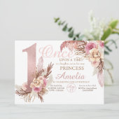 バラ金ゴールドフラワーパンパプリンセス1st誕生日 招待状 (スタンド正面)