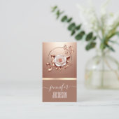 バラ金ゴールドフラワーフローラ書道パかわいらしステル 名刺 (スタンド正面)