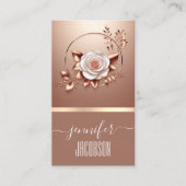 バラ金ゴールドフラワーフローラ書道パかわいらしステル 名刺 (正面)