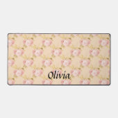 バラ金ゴールドフラワー名前をカスタムするスクリプト デスクマット (正面)