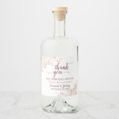 バラ金ゴールドフリル&ブルゴーニュ結婚ーありがとう リキュールボトルラベル (正面)