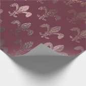 バラ金ゴールドフルーアデリスパターンオンブルゴーニュ ラッピングペーパー (角)