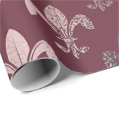 バラ金ゴールドフルーアデリスパターンオンブルゴーニュ ラッピングペーパー (ロールコーナー)