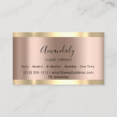 バラ金ゴールドフレームエレガントプロフェッショナルモダン 名刺 (裏面)