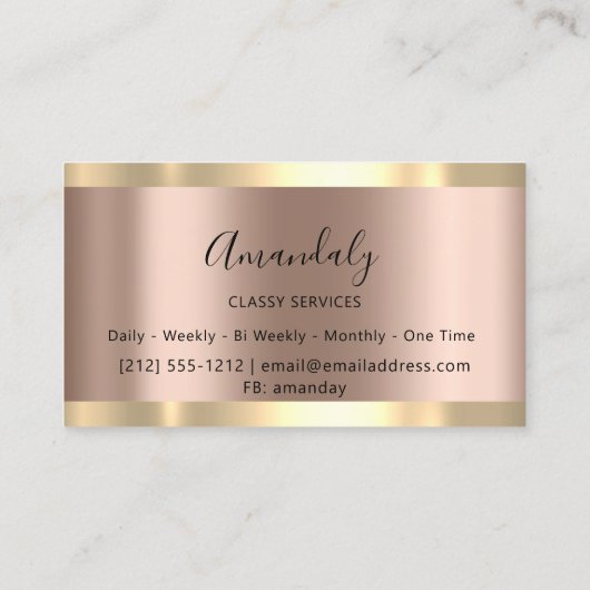 バラ金ゴールドフレームエレガントプロフェッショナルモダン 名刺 (裏面)