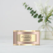 バラ金ゴールドフレームエレガントプロフェッショナルモダン 名刺 (スタンド正面)