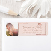 バラ金ゴールドフレームシック卒業キャップフォトグラード ラベル (インサイチュ)