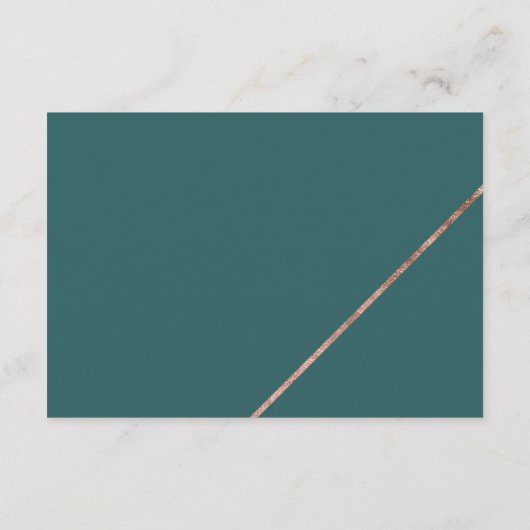 バラ金ゴールドフレームスクリプトグリーンティール（緑がかった色）ウィングウェル エンクロージャーカード (裏面)