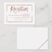 バラ金ゴールドフレームスクリプトホワイトシンプル披露宴 エンクロージャーカード (正面/裏面)