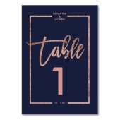 バラ金ゴールドフレームスクリプトnavy blue table number テーブルナンバー (裏面)