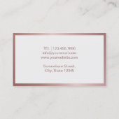 バラ金ゴールドフレームミニマリストメイクアップ美容師 名刺 (裏面)