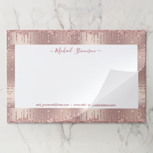 バラ金ゴールドフレーム紙パッパーソナライズされたドあなたのデザイン ペーパーパッド (折り畳み)