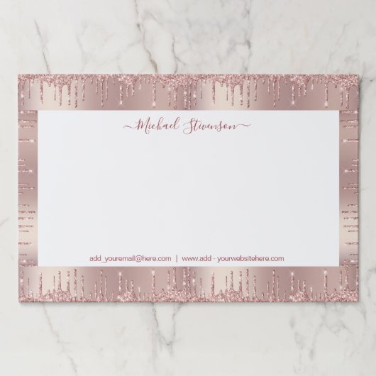 バラ金ゴールドフレーム紙パッパーソナライズされたドあなたのデザイン ペーパーパッド (正面)