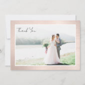 バラ金ゴールドフレーム結婚写真 サンキューカード (正面)