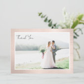 バラ金ゴールドフレーム結婚写真 サンキューカード (スタンド正面)