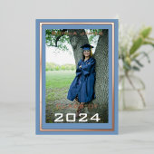 バラ金ゴールドフレーム – 2024年クラス 箔招待状 (立ち正面)