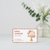 バラ金ゴールドフローラお誕生日ケーキパティシシェフベーカリー 名刺 (スタンド正面)