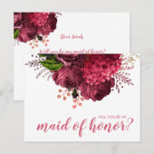 バラ金ゴールドフローラが私のメイド・オブ・オーナー（花嫁付き添い人） インビテーションポストカード (正面/裏面)