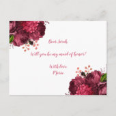 バラ金ゴールドフローラが私のメイド・オブ・オーナー（花嫁付き添い人） インビテーションポストカード (裏面)