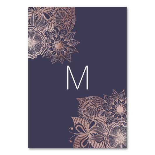 バラ金ゴールドフローラとネイビーブルーテーブル番号 テーブルナンバー (裏面)