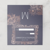 バラ金ゴールドフローラとネイビーブルー座席表 プレイスカード (外部開封)